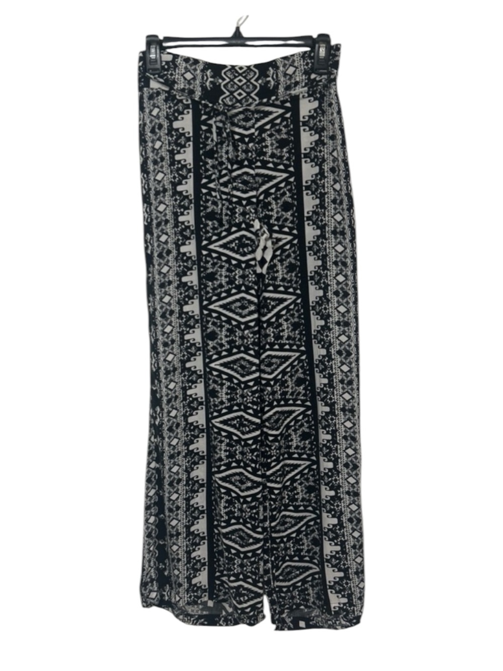 No Boundaries Aztec Printed Wide Leg Pants Black & White M (7-9)